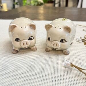 Otagiri Japan Vintage Beige Pigs Anthropomorphic Salt And Pepper Shakers